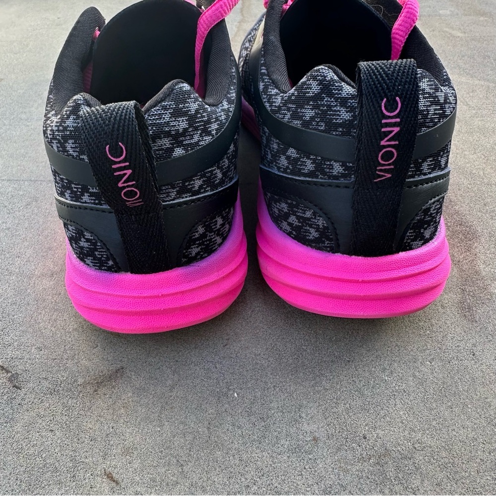 Vionic Python Black Pink Lace Up Comfort Athletic Sneakers Size 8 - Picture 5 of 8